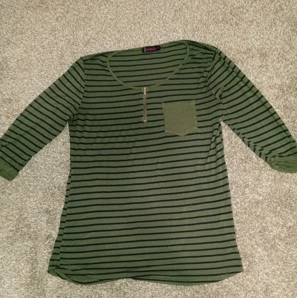 Green And Black Striped Shirt 2026.Annabelle | Tops | Annabelle Green Black Striped Shirt 2x | Poshmark